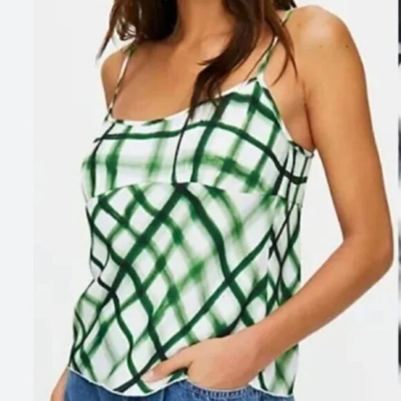 Wilfred Free Divinity Top Camisole 90s Style Tank Empire Waist Plaid Aritzia - Picture 13 of 13